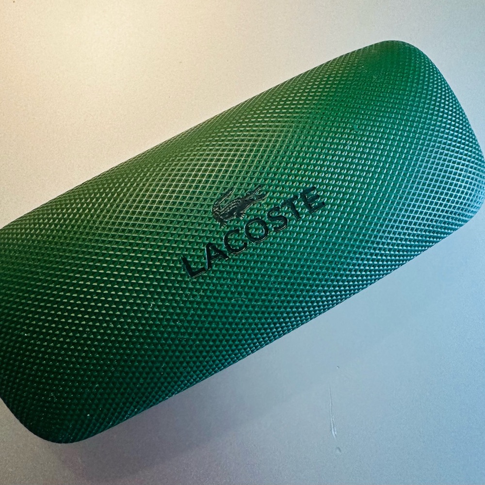 Brand New Lacoste Glasses Sunglasses Case Green Authentic Never Used
